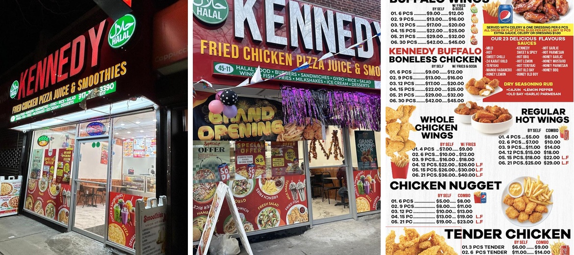 Kennedy Fried Chicken Pizza Juice & Smoothies Menu